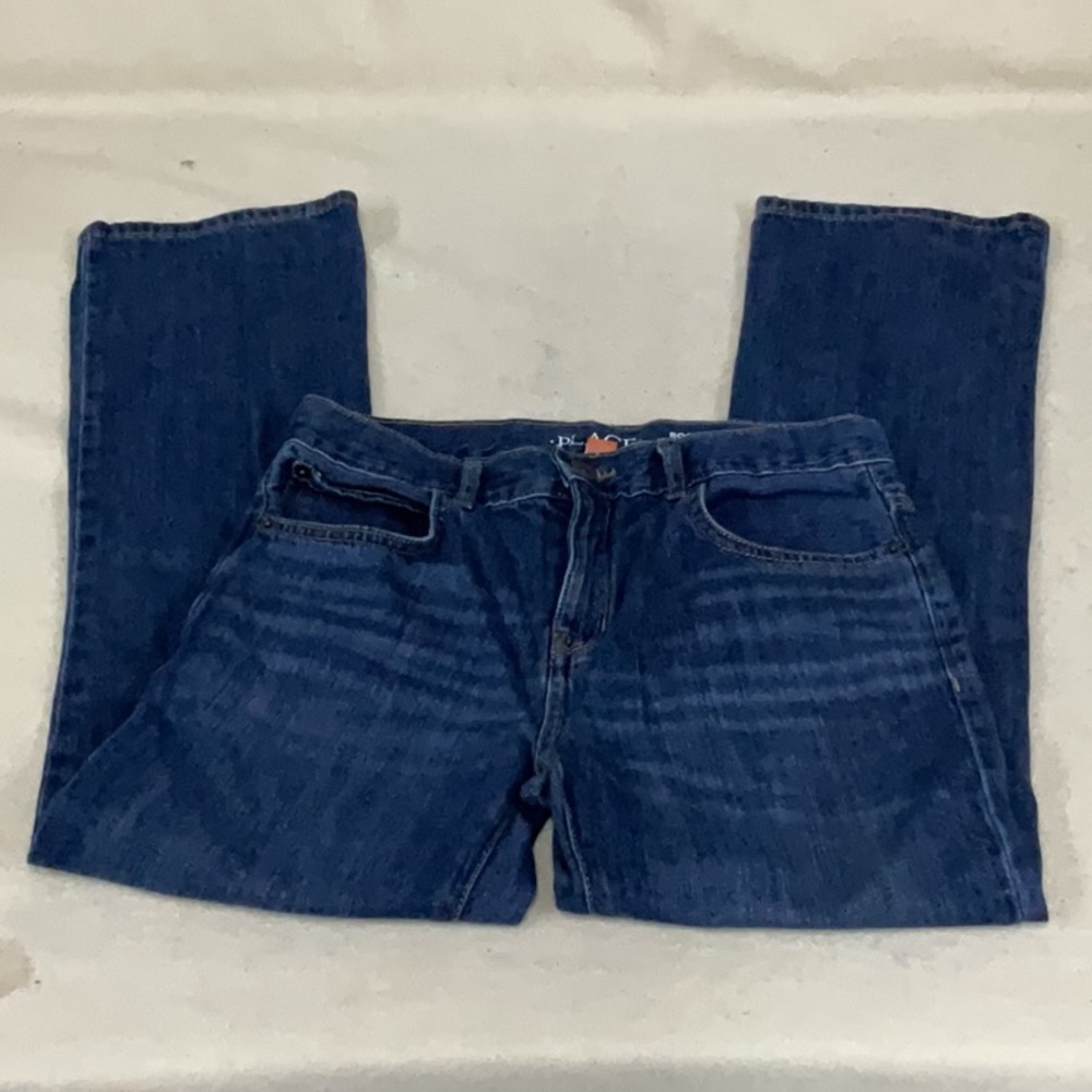 EUC boys bootcut blue jeans with adjustable waist